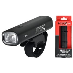 LAMPA PRZÓD PROX AERO F III CZARNA 1-LED 400 Lm USB 2000mAh